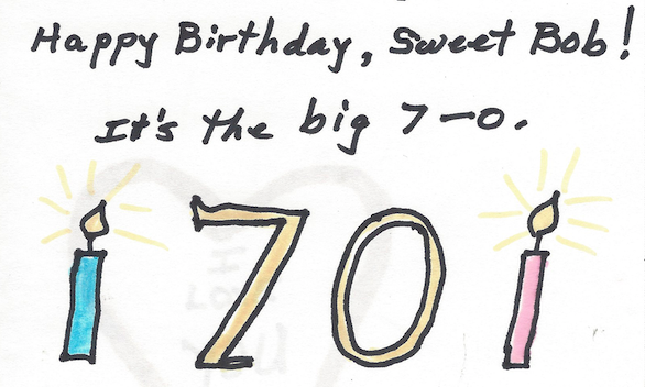 70 birthday note for featured image A birthday card with the number 7 0 written in cursive.