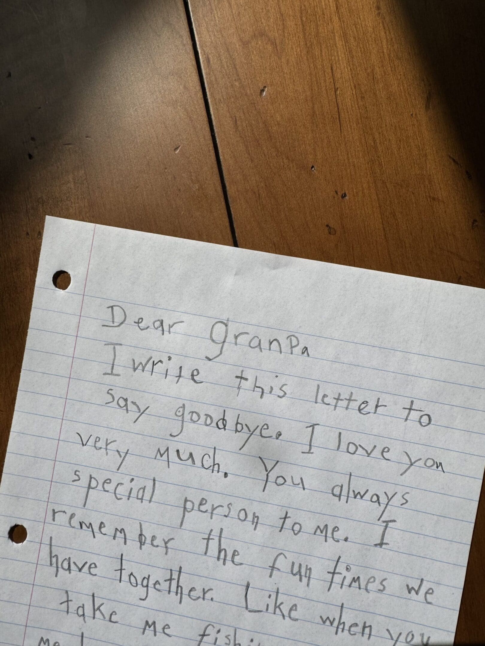 Alex Letter cropped A letter written by a child to his grandmother.