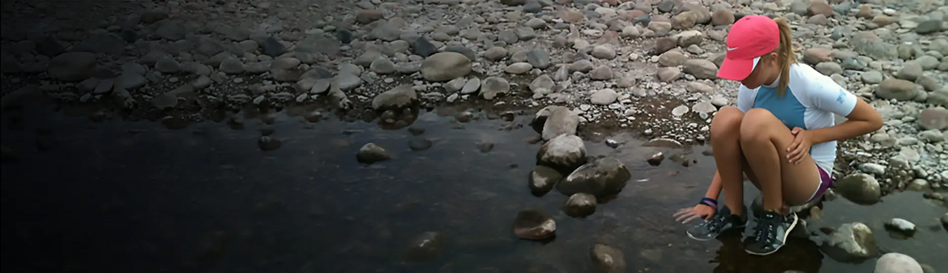 A river with rocks and water in it