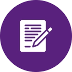 21 A purple background with an image of a pen and paper.