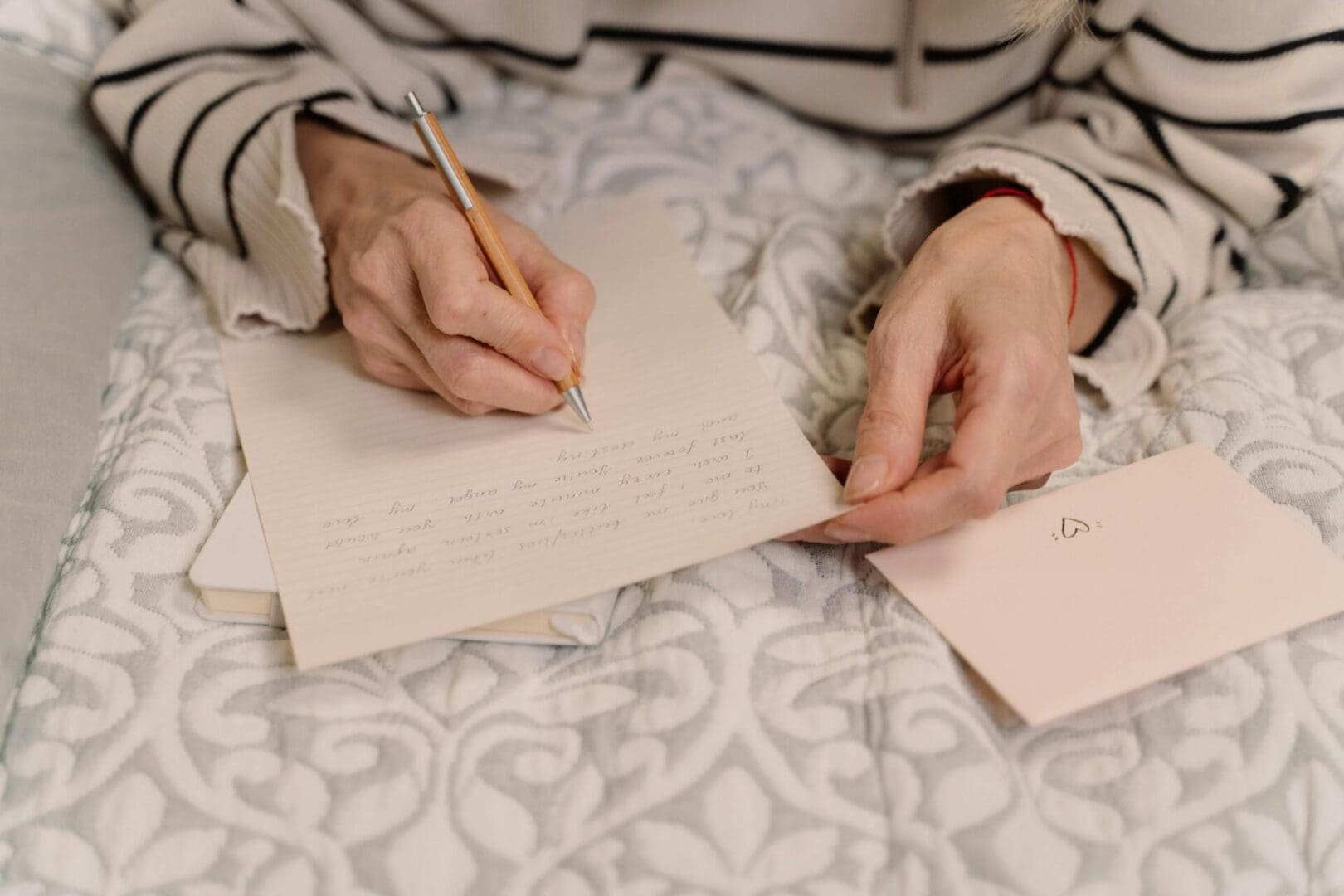 woman handwriting letter
